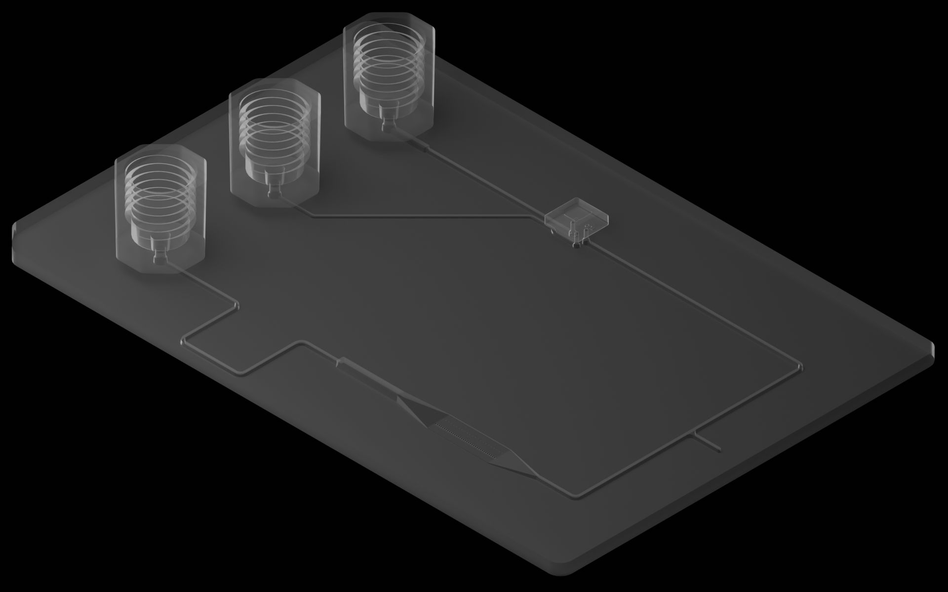 Isometric view of the reference device without a cap.